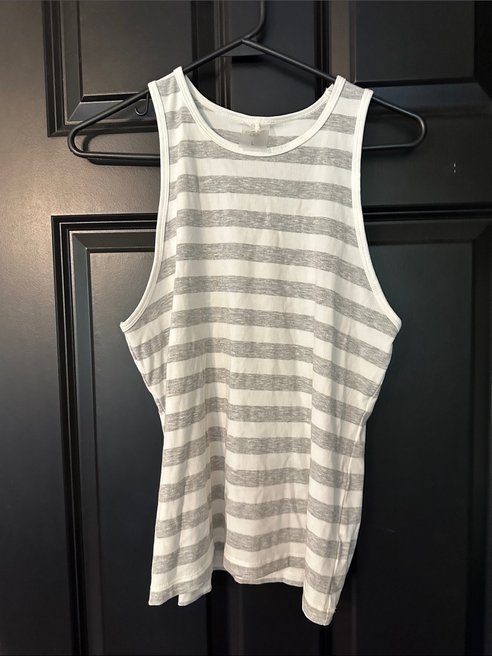 CALIA by Carrie Underwood White & Gray Striped Tank